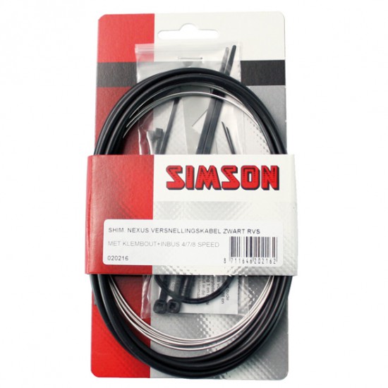 Simson versn kabel Nexus rvs zwart