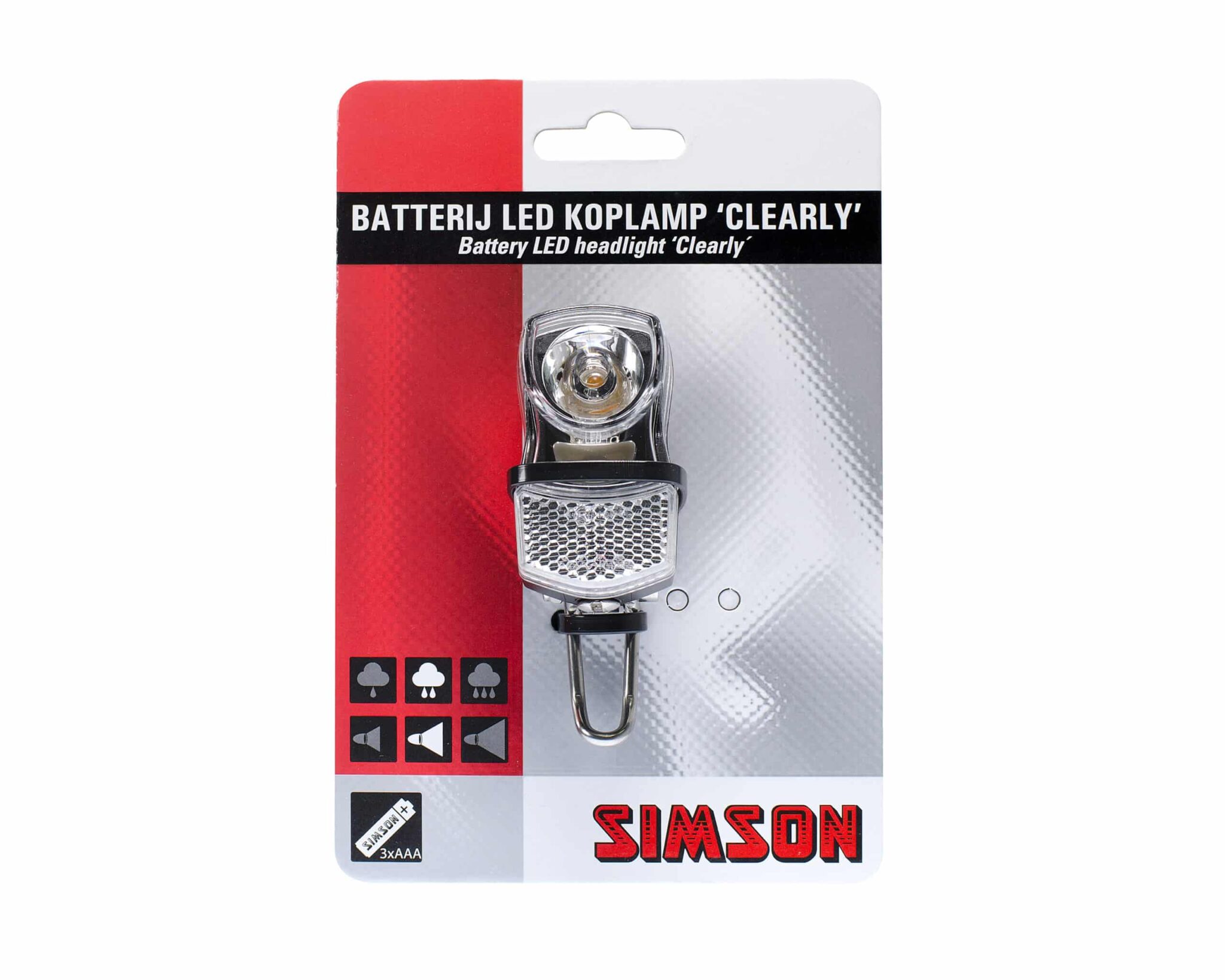 Simson koplamp Clearly batterij 7 lux