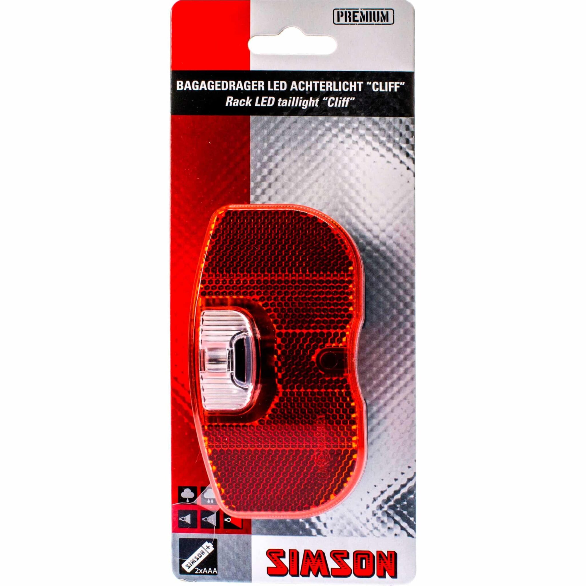 Simson achterlicht Cliff batterij 50/80mm