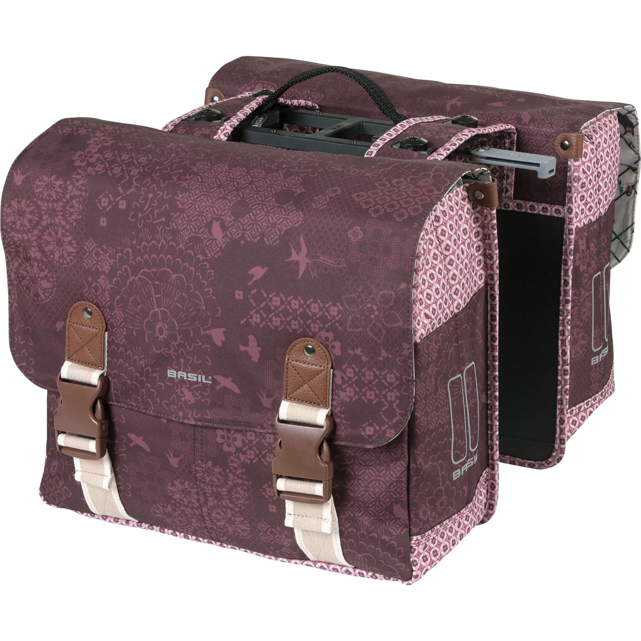 Basil fietstas dubbel Boheme fig red MIK 35L