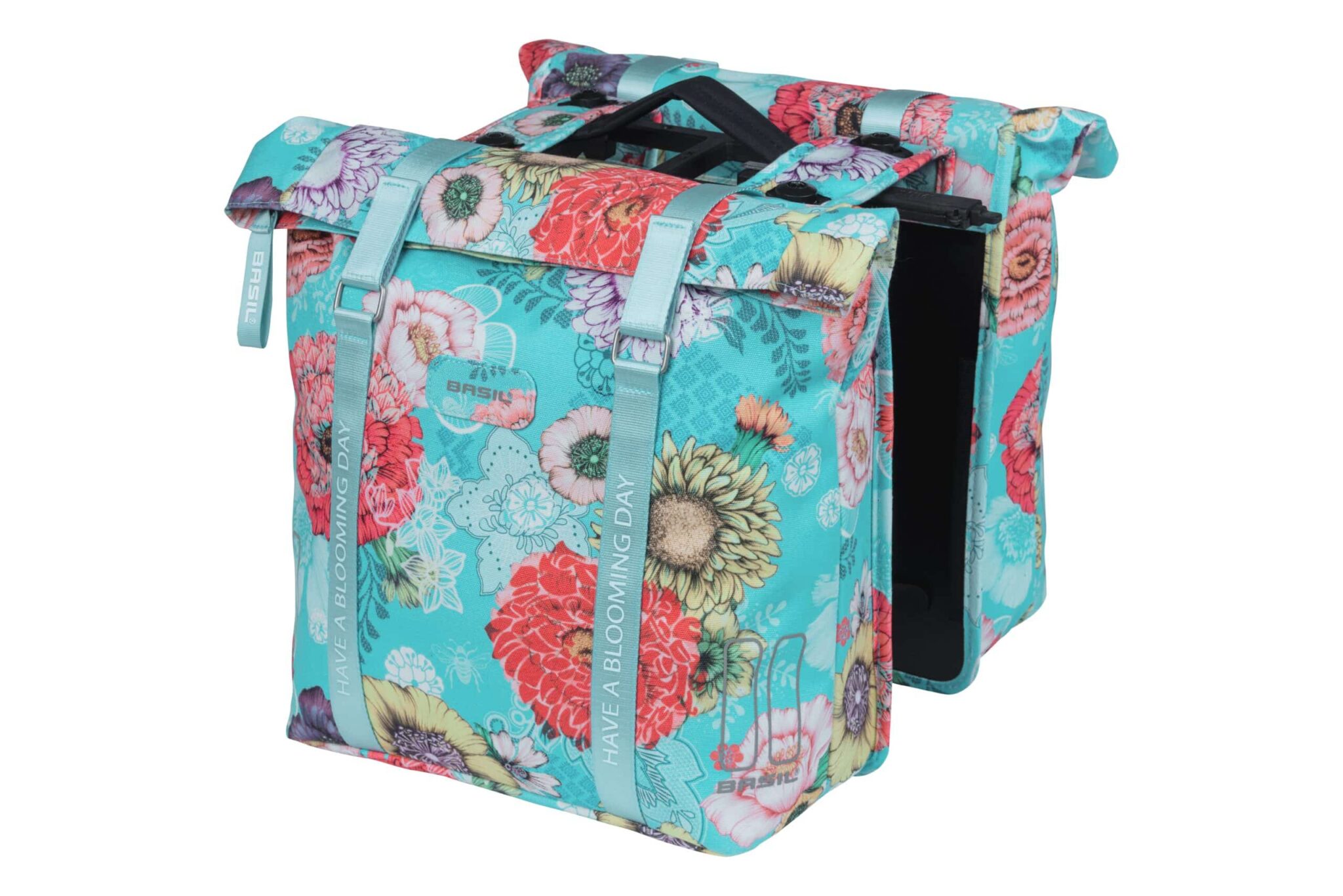 Basil fietstas dubbel Bloom Field blue MIK 28-35L