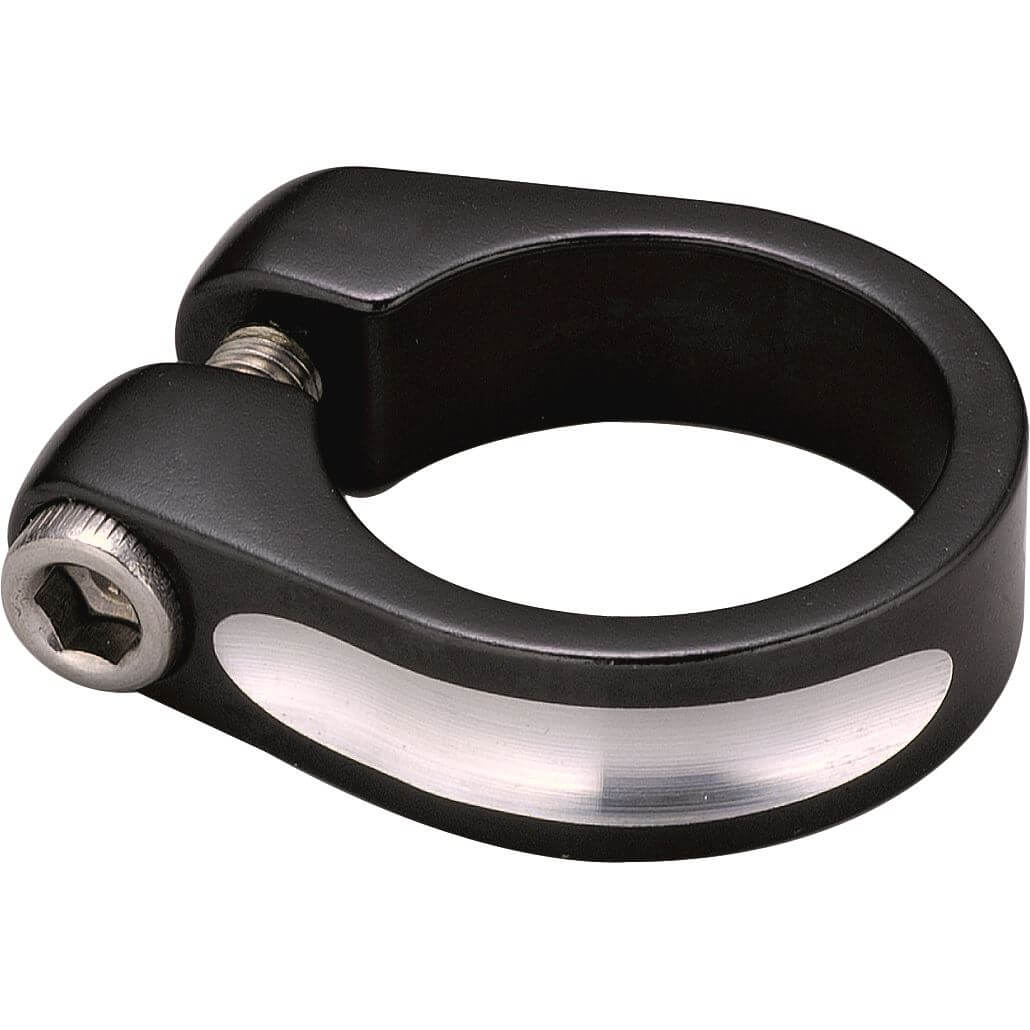 Union zadelpenklem 28.6mm alu zwart