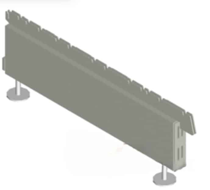 Voet 470x160mm RAL9006