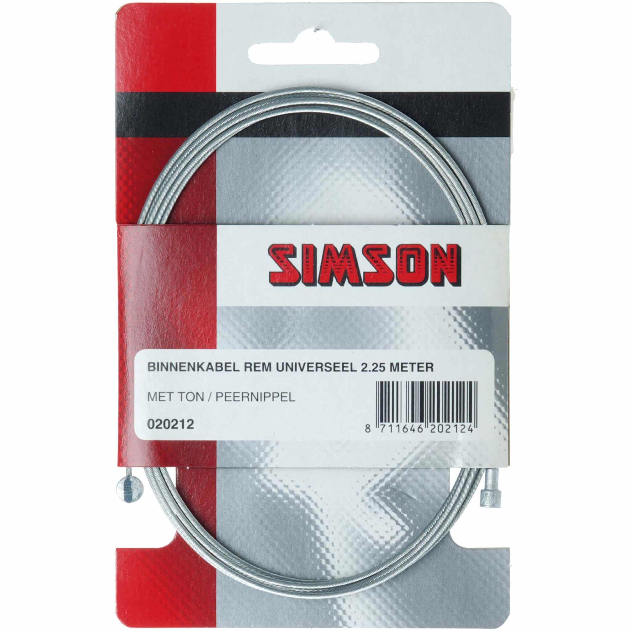Simson rem binnenkabel 2.25m 2 nippels ton/peer