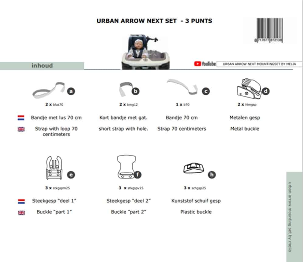 Melia baby/peuter schaal bev.set 3P Urban Arrow Next