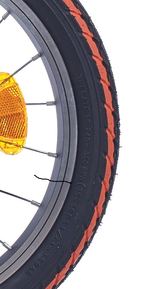 Deli Tire buitenband SA-206 16 x 1.75 zw oranje streep