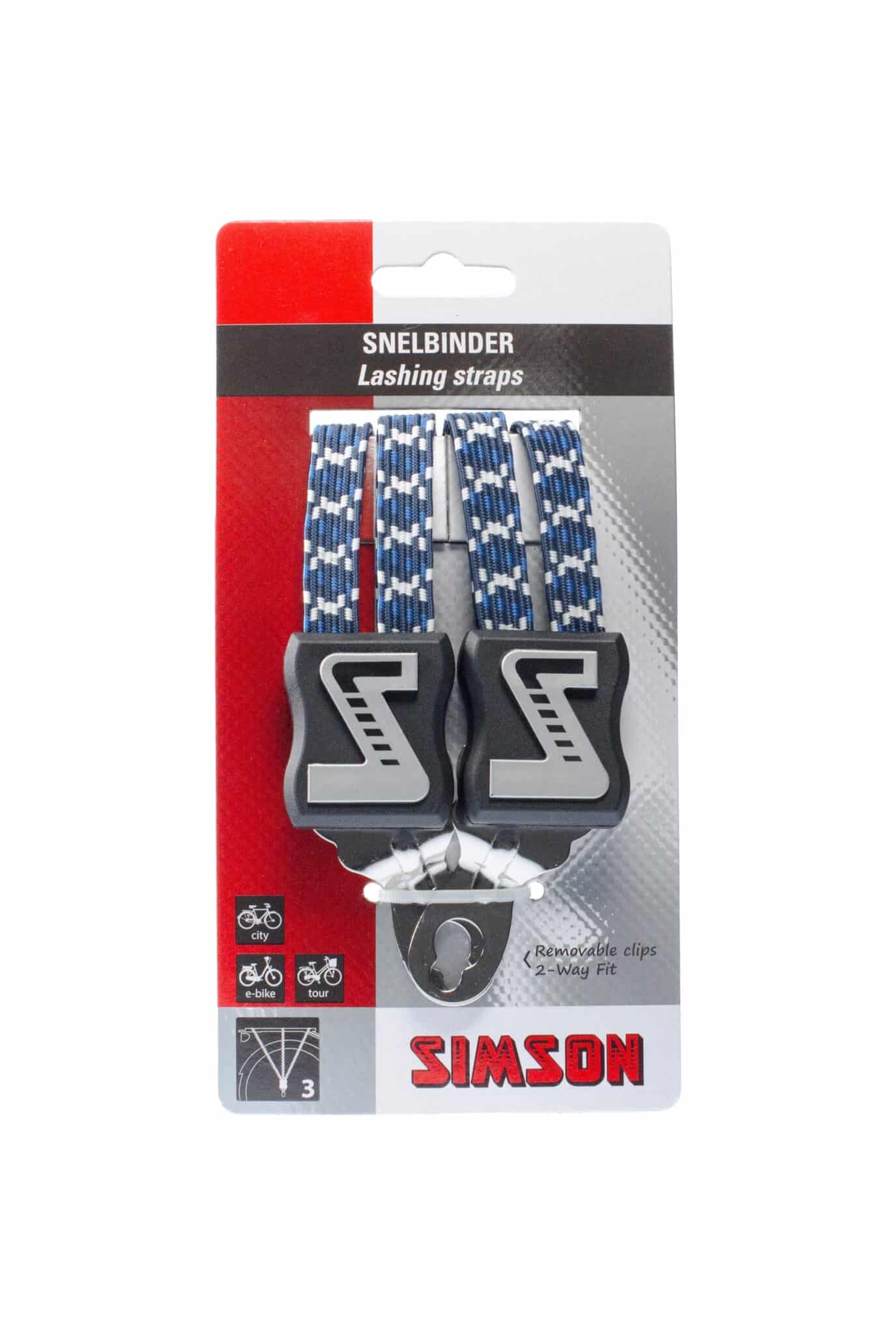 Simson snelbinder lang wit/blauw
