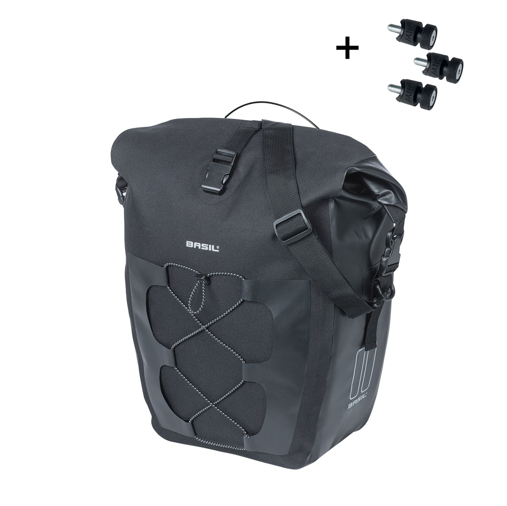 Basil fietstas enkel Navigator MIK Studs L zwart 22L