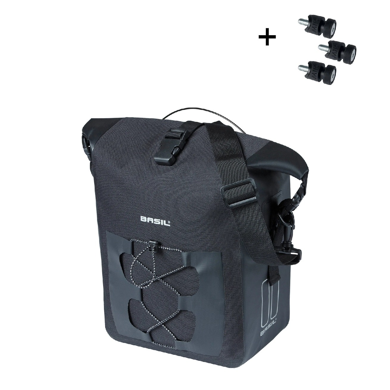 Basil fietstas enkel Navigator MIK Studs M zwart 14L