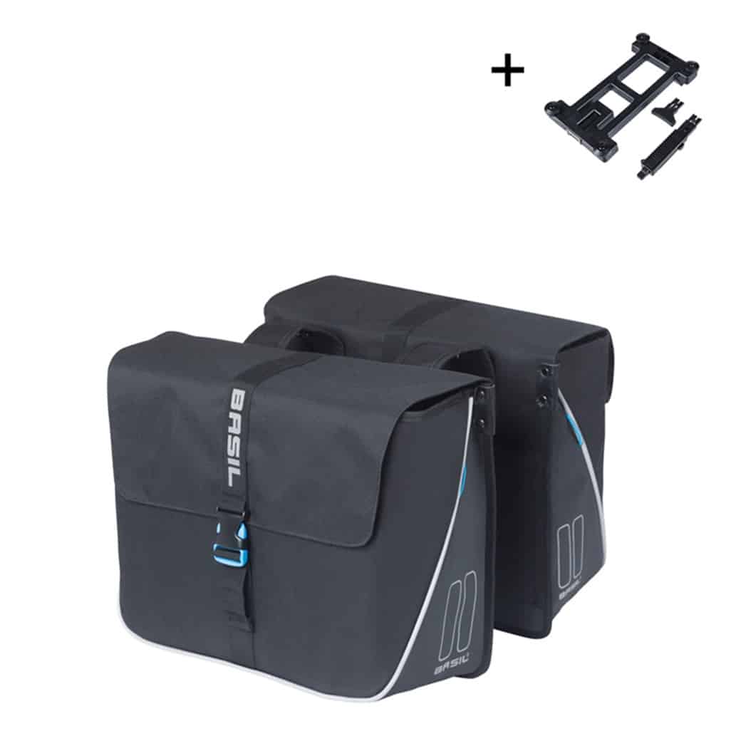 Basil fietstas dubbel Forte zwart MIK 35L