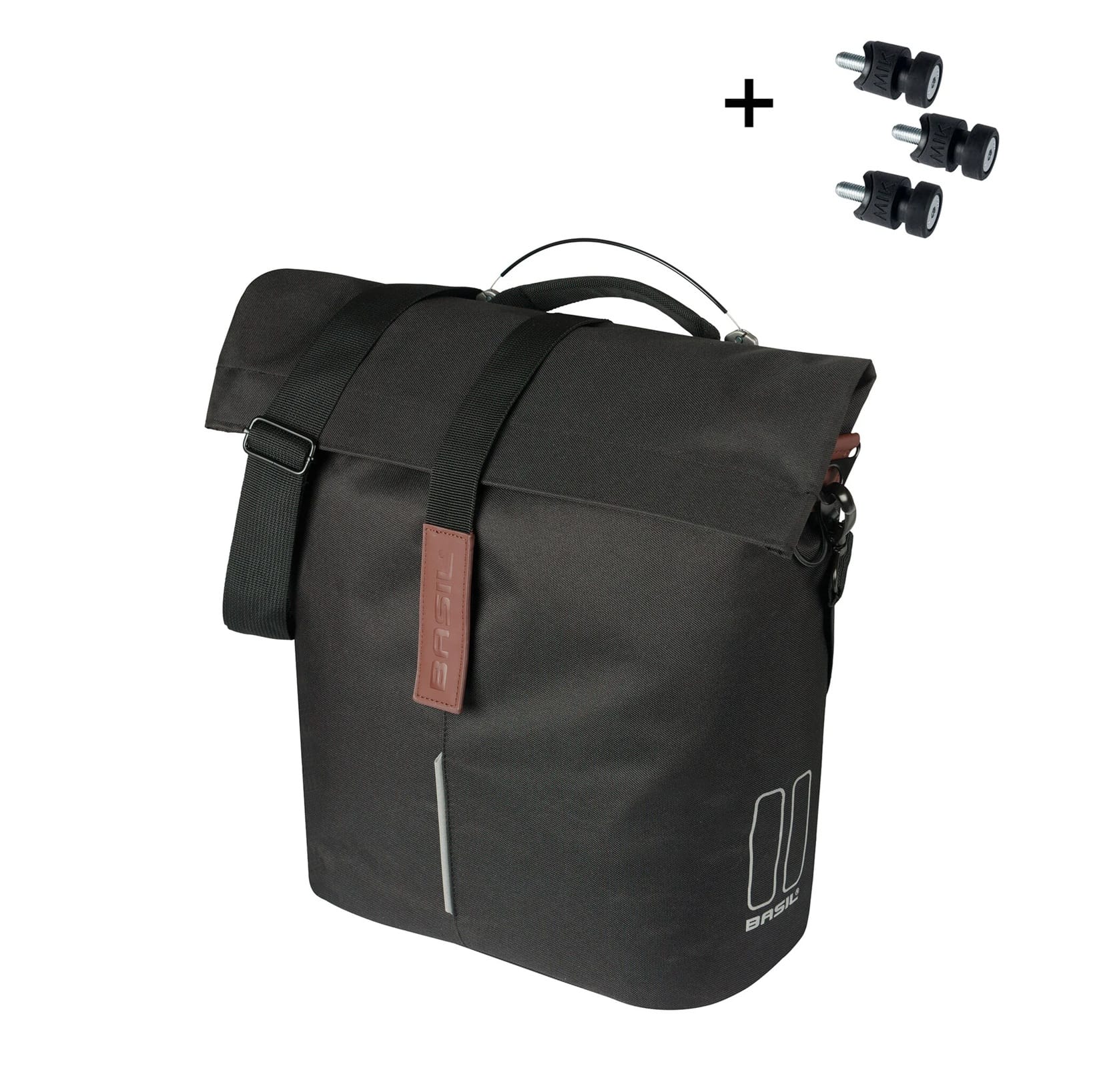 Basil shoppertas City MIK Studs zwart 14-16L