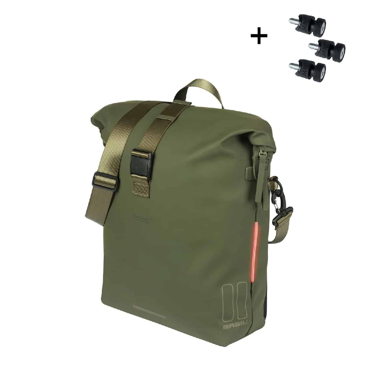 Basil schoudertas SoHo MIK Studs groen 17L