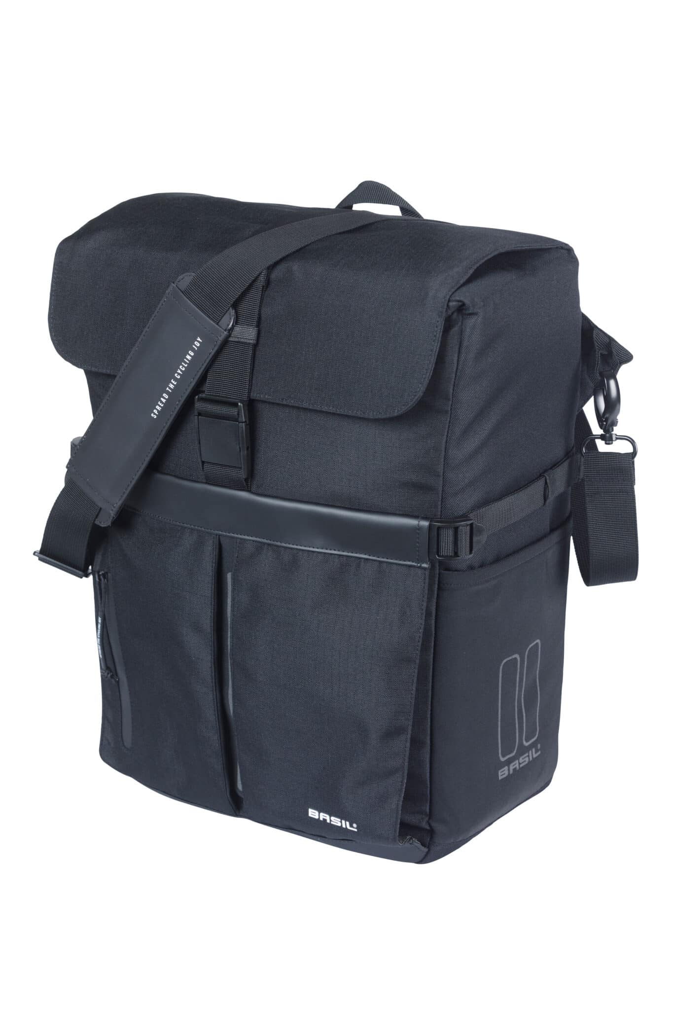 Basil schoudertas Move MIK Hooks zwart 15L