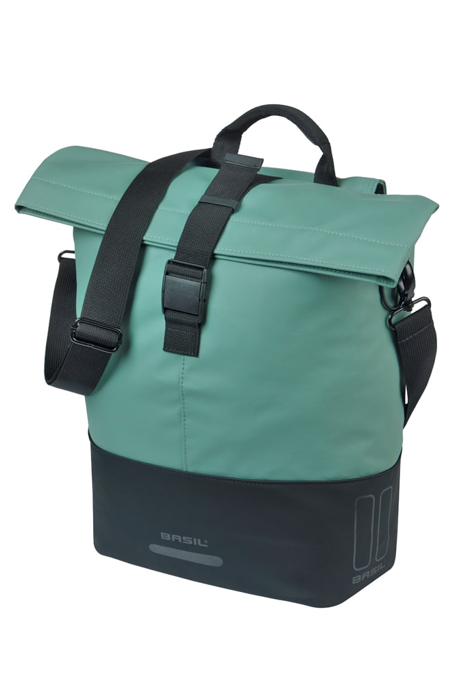 Basil shoppertas Cove MIK Hooks  zilvergroen/zwart 14-16L