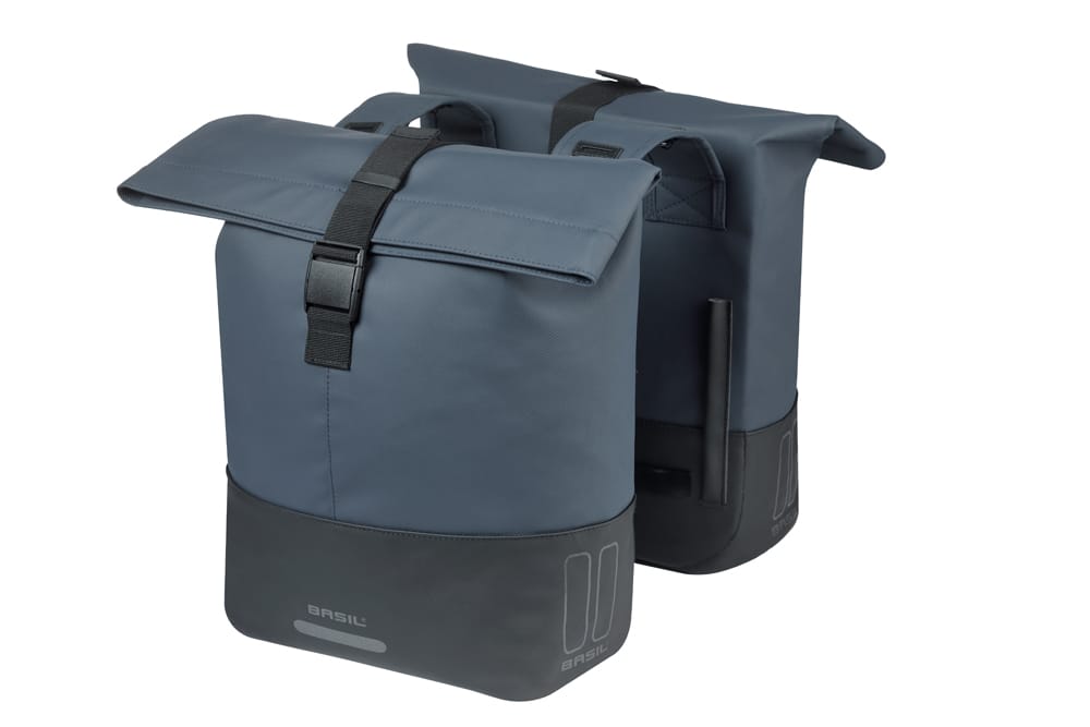 Basil fietstas dubbel Cove marine blauw/zwart 28-32L