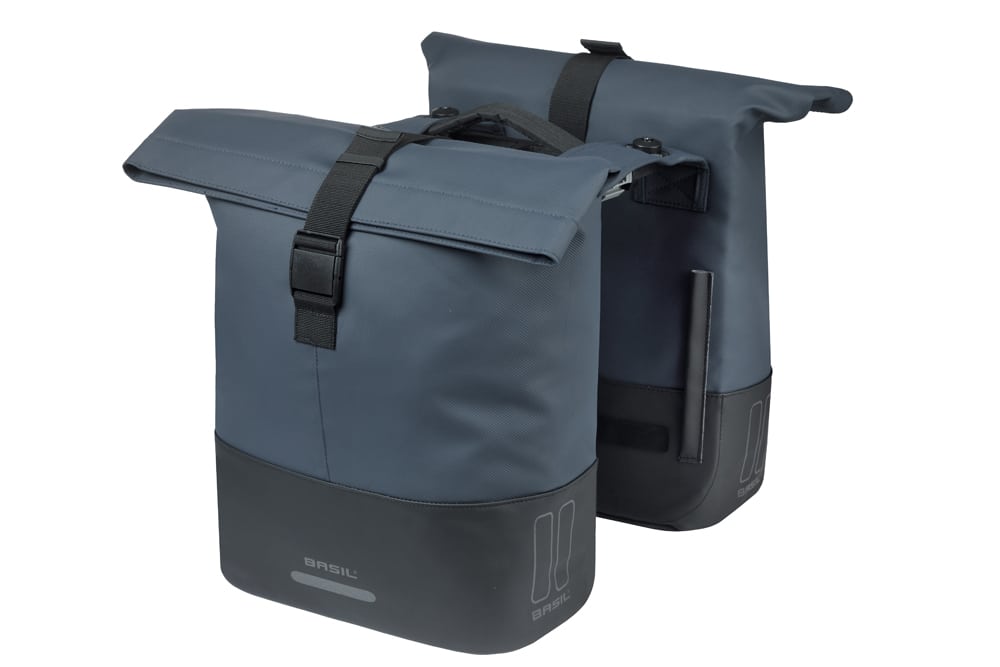 Basil fietstas dubbel Cove marine blauw/zwart MIK 28-32L