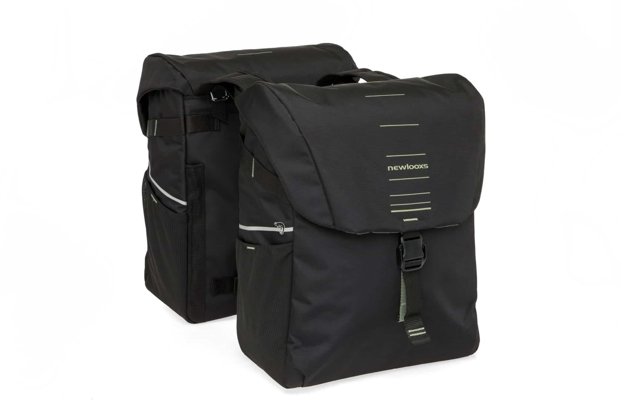 New Looxs fietstas dubbel Vigo black green 40L