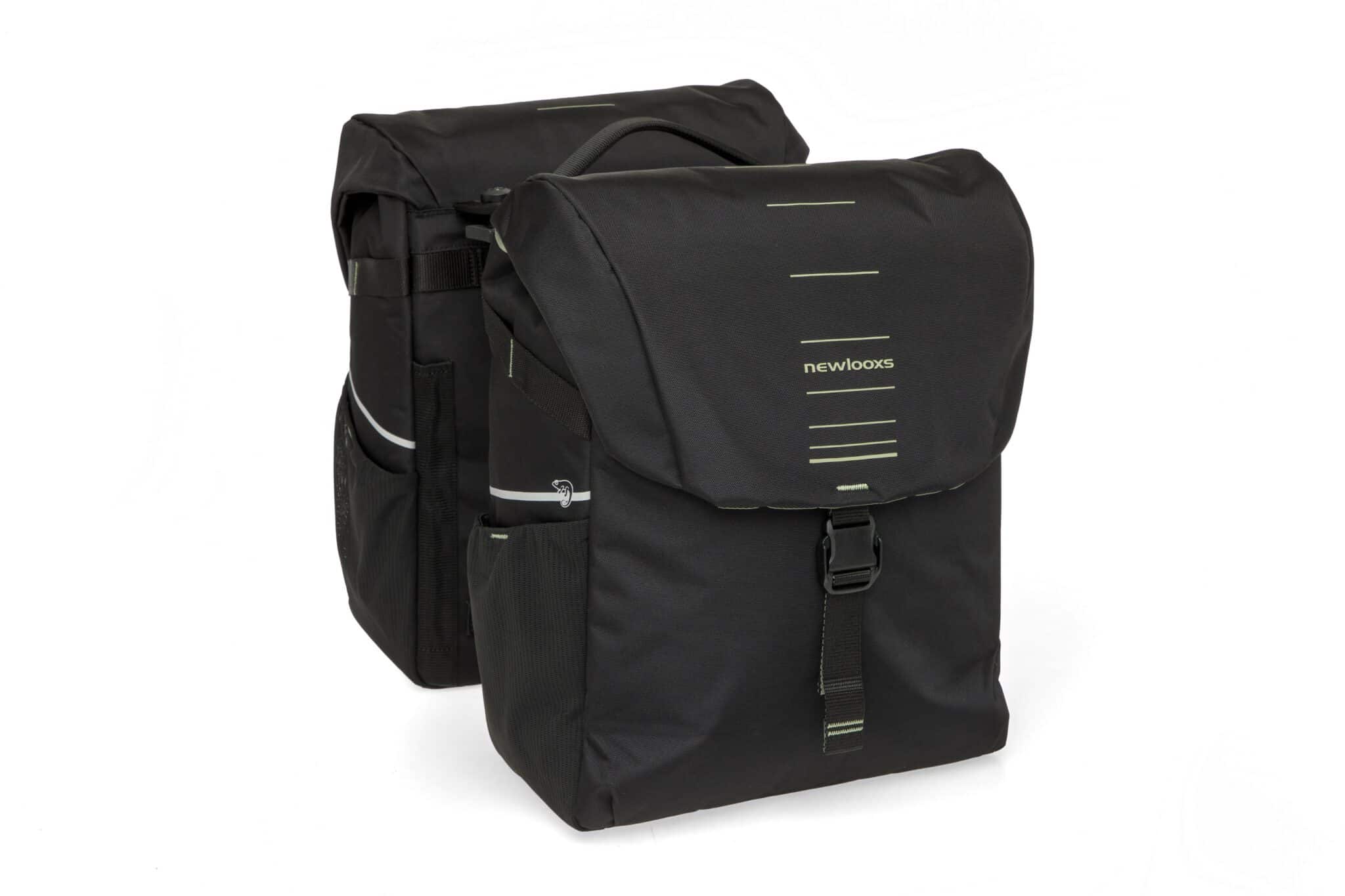 New Looxs fietstas dubbel Vigo black green MIK 40L