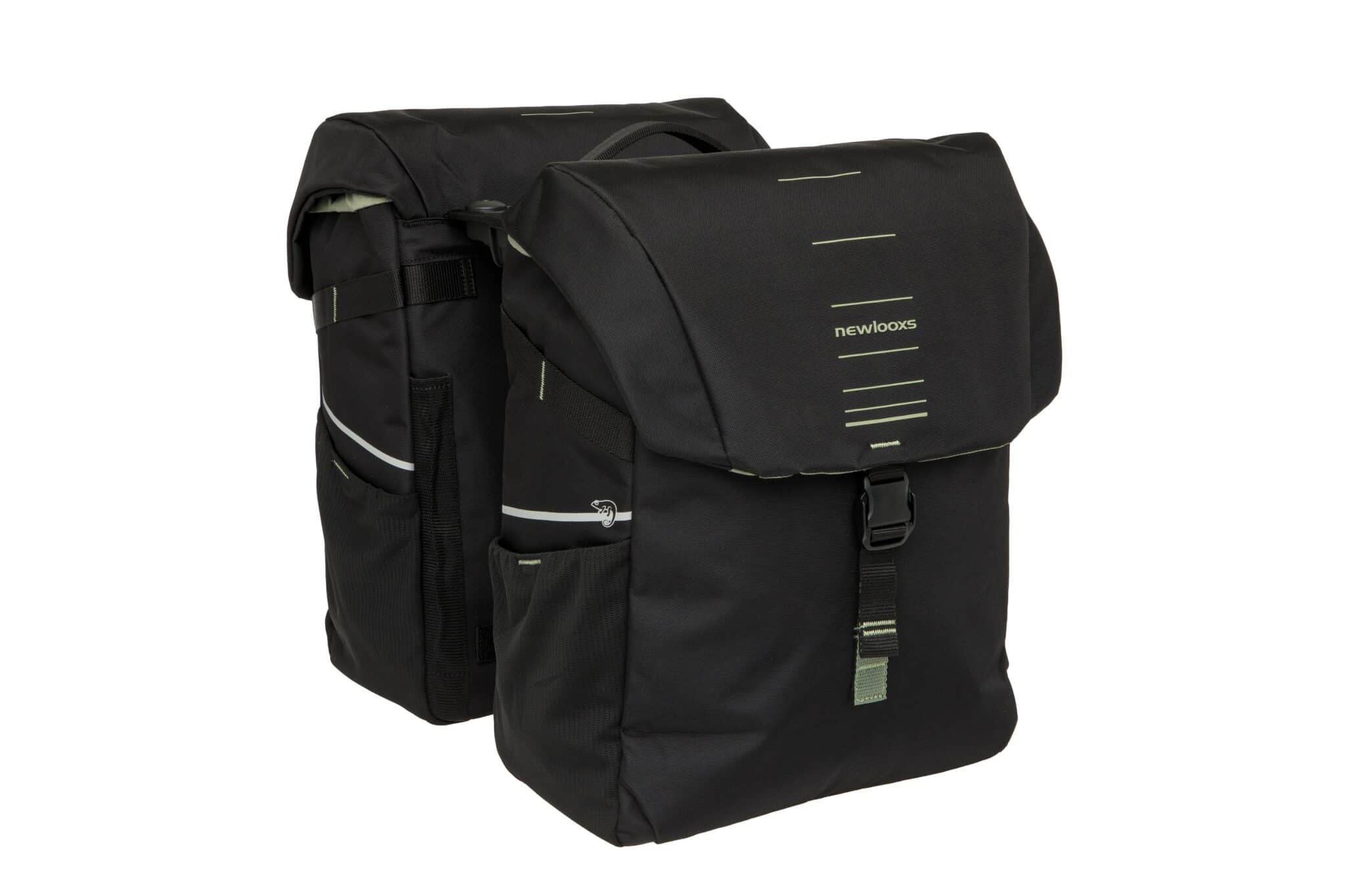 New Looxs fietstas dubbel Vigo black green Racktime2 40L