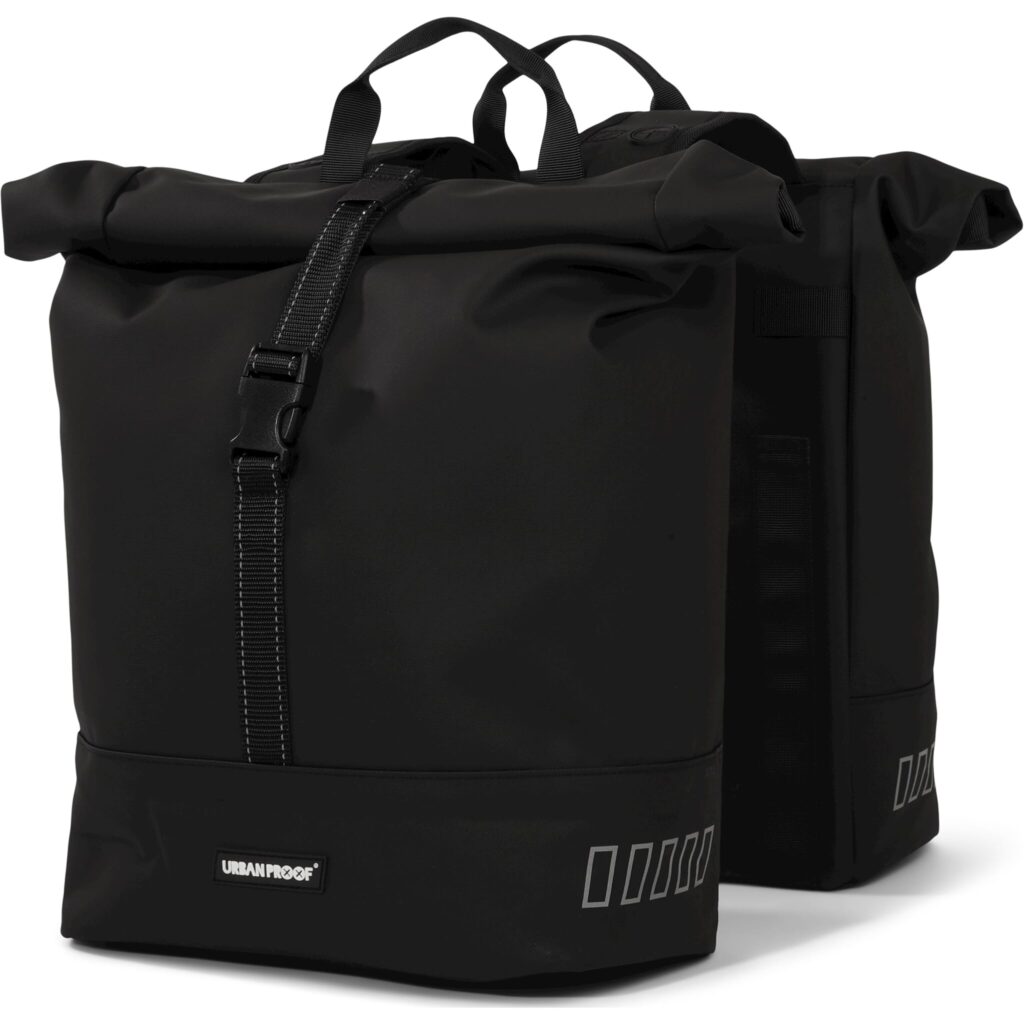 Urban Proof fietstas dubbel Rolltop bag recycled zwart 38L
