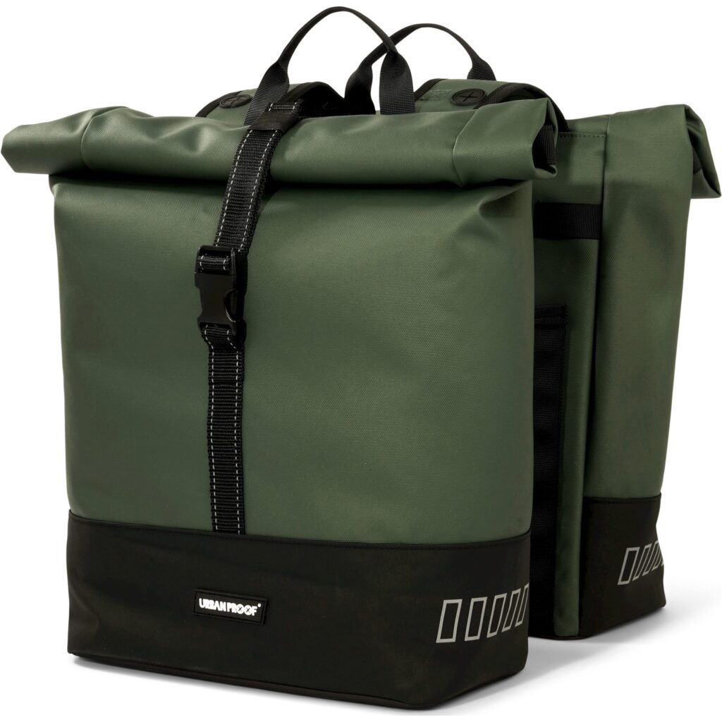 Urban Proof fietstas dubbel Rolltop bag recycled groen 38L