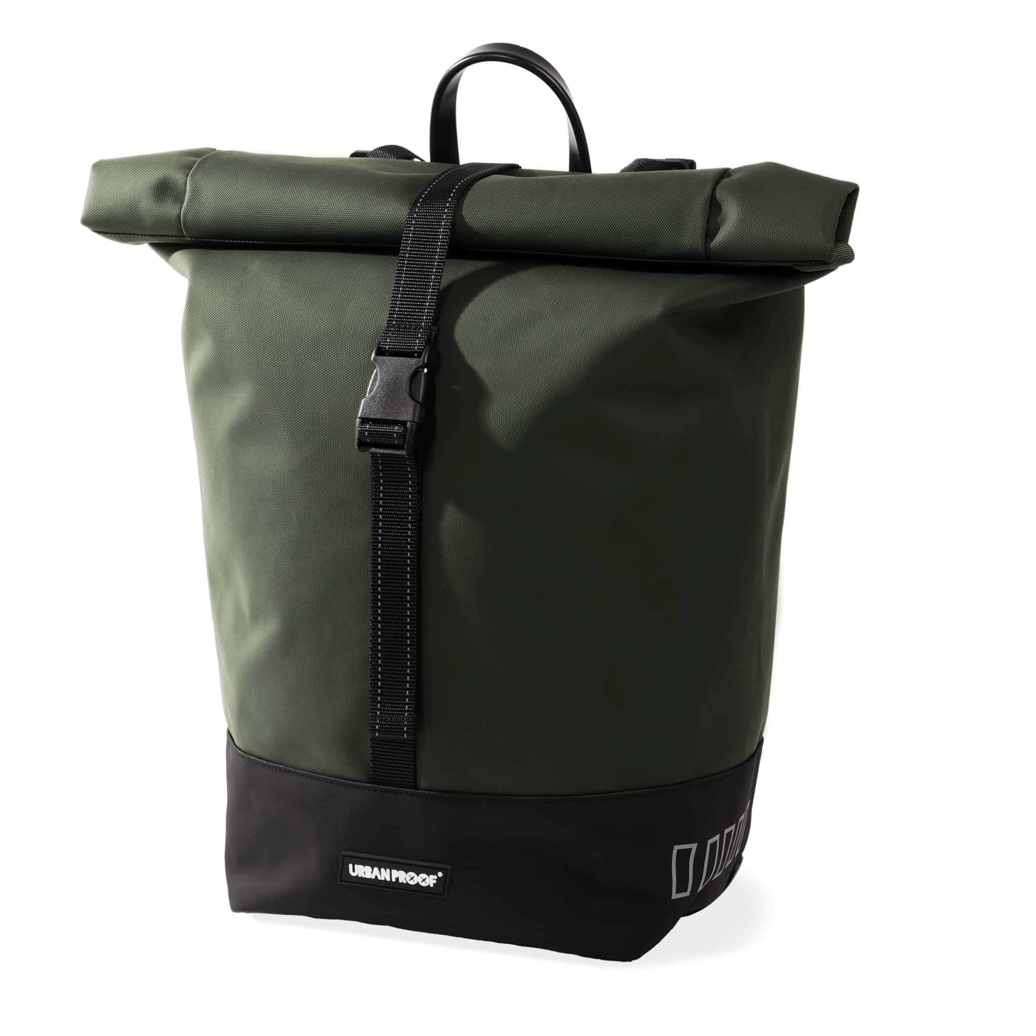 Urban Proof fietstas enkel Rolltop bag recycled groen 20L