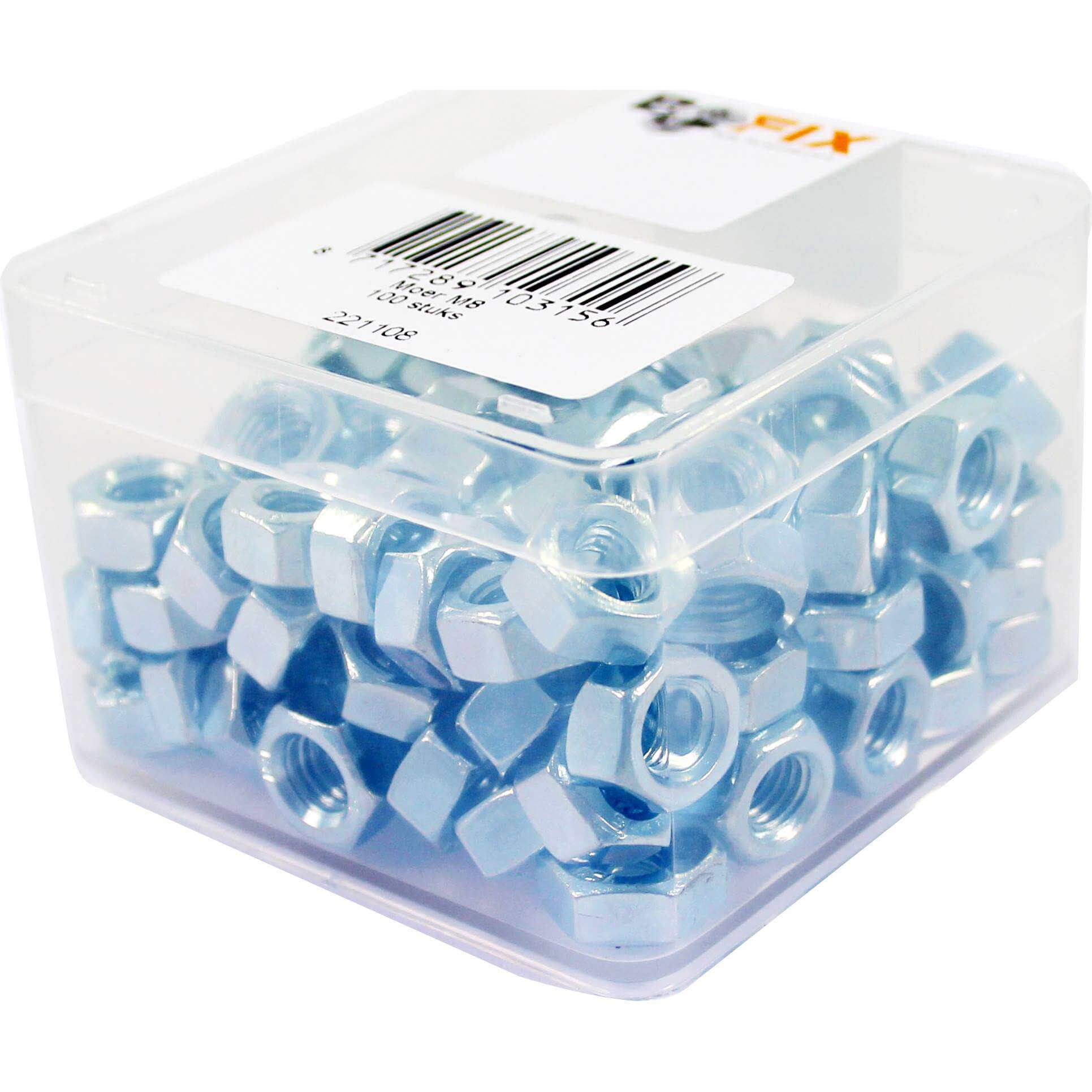 Bofix doos moer M8 (100 stuks)