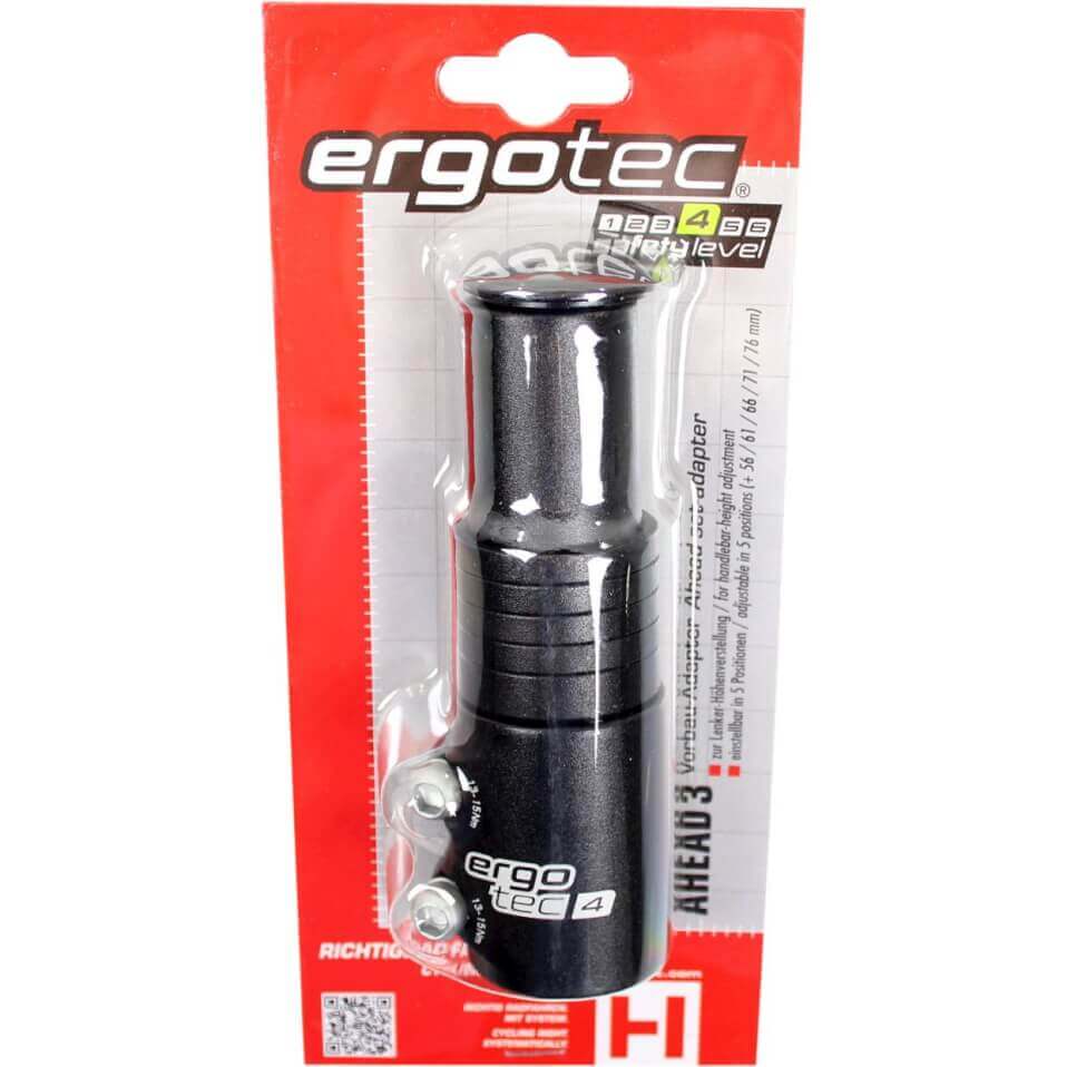 Ergotec stuurpen verlenger Ahead 1 1/8 zwart