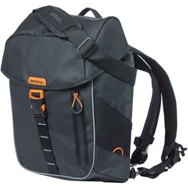 Basil rugtas Miles Tarpaulin zwart oranje 17L