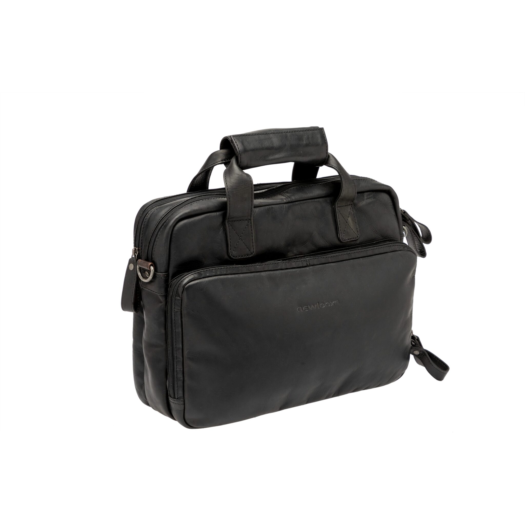 New Looxs laptoptas Cali leer zwart 17L 15 inch