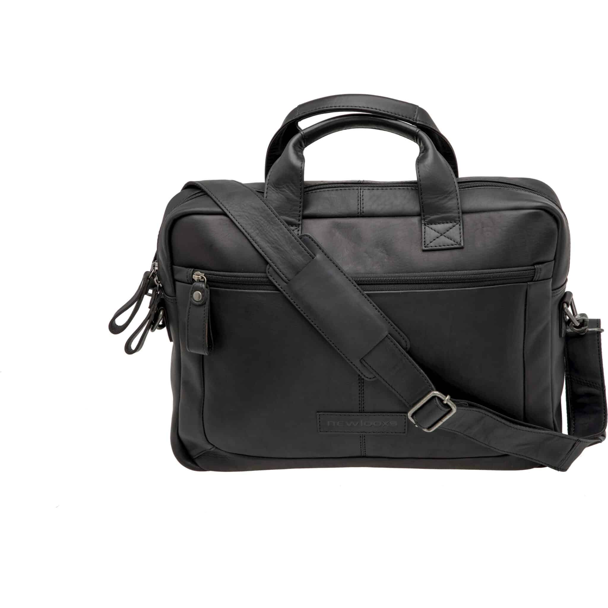 New Looxs laptoptas Luko leer zwart 7.5L 15 inch