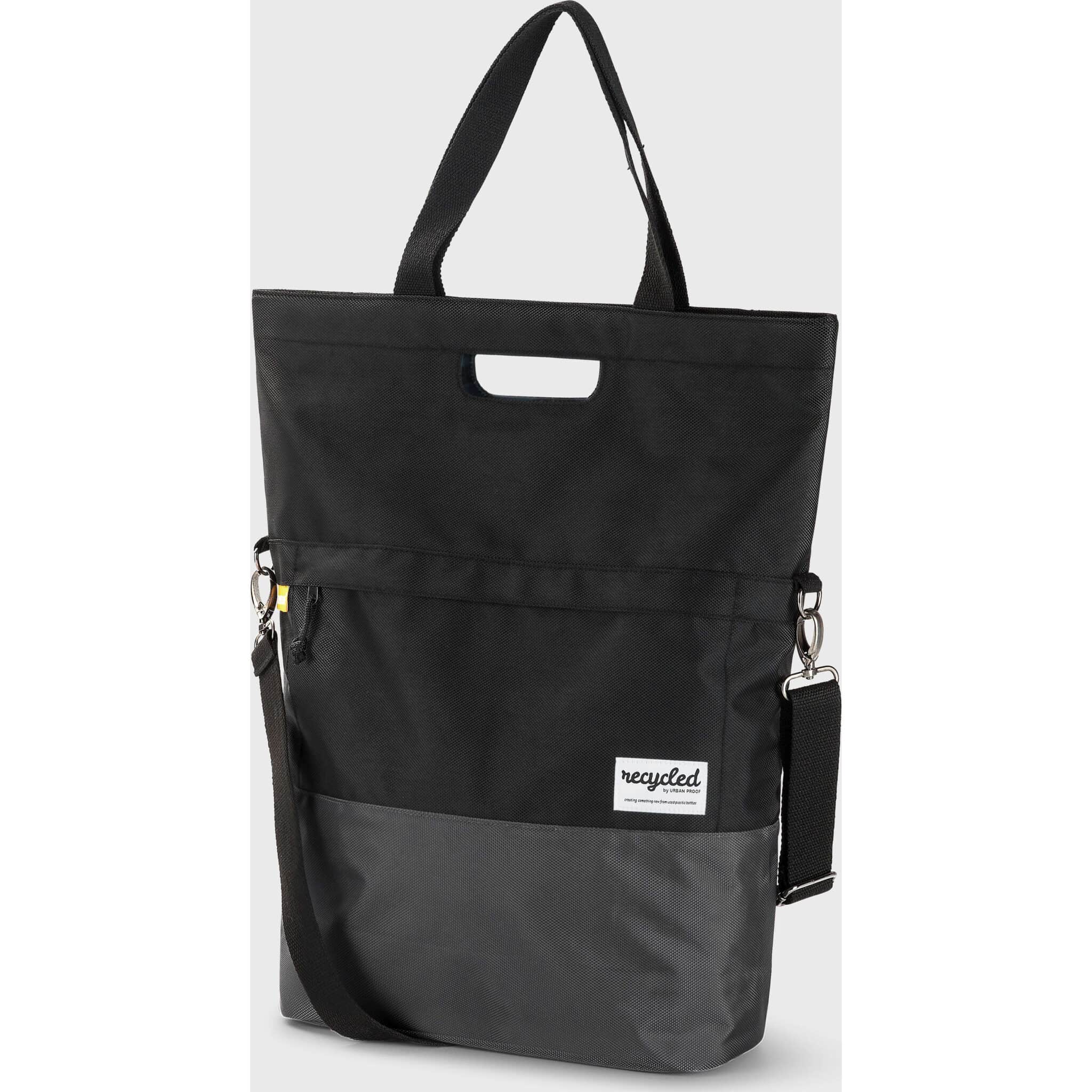 Urban Proof shoppertas recycled zwart grijs 20L