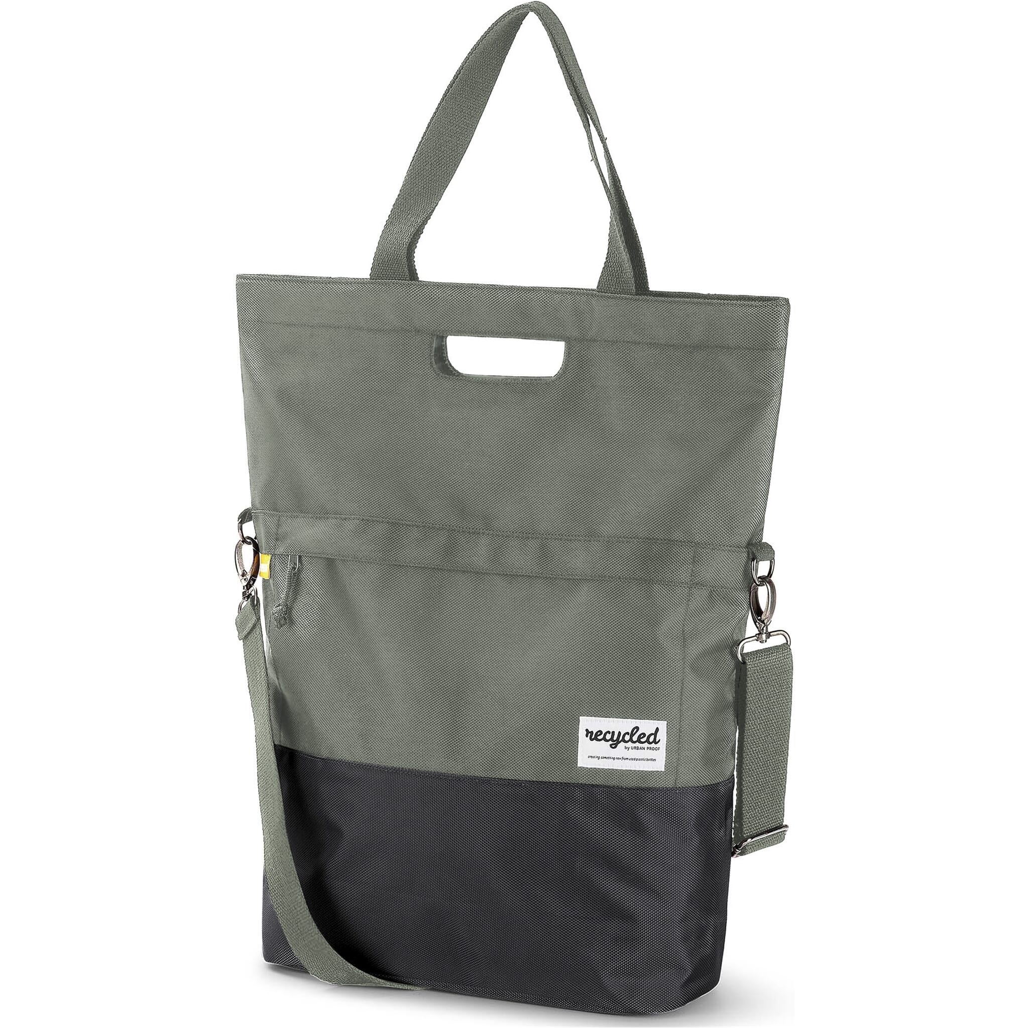 Urban Proof shoppertas recycled groen grijs 20L